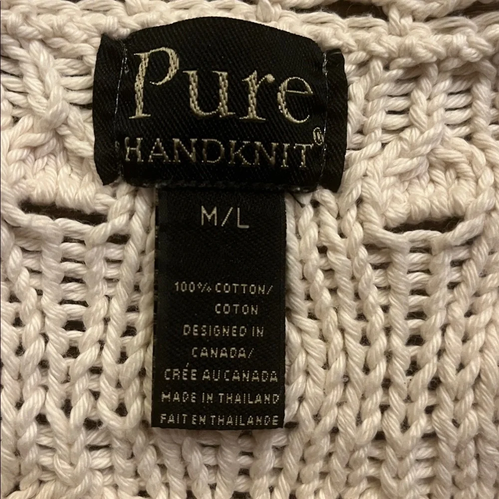 PURE Hand knit Short Sleeve Cardigan in CreamSize M/L - Picture 2 of 5